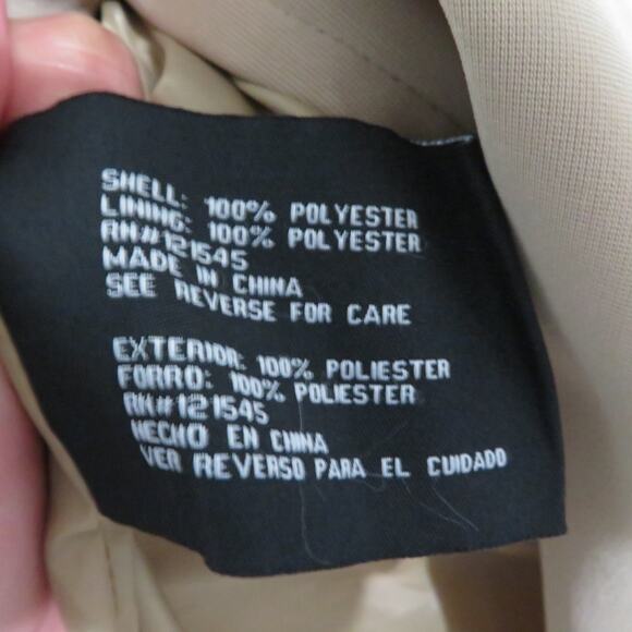 London Fog Womens Sz XXL Khaki Long Line Open Front Trench Coat Long Line Jacket - Picture 8 of 8